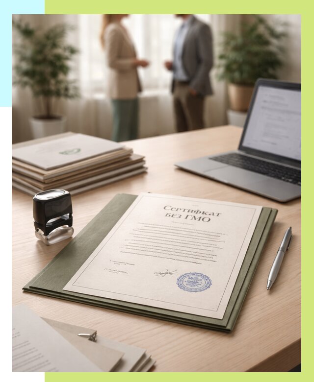 Сертификат без ГМО в Краснодаре от 7739 р. оформить срочно Алешин-Ксд