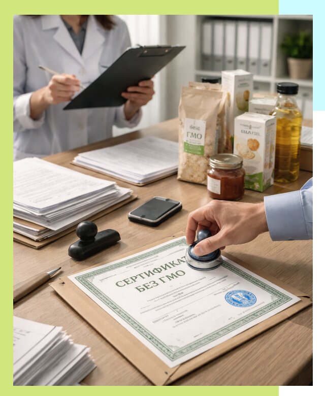 Получение сертификата Без ГМО для продукции в Краснодаре